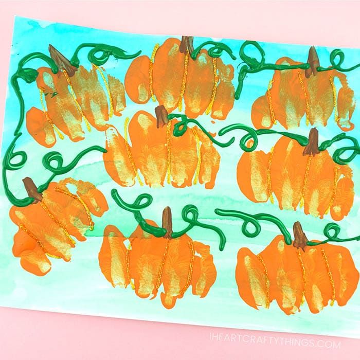 Hand-Printed Pumpkin Patch