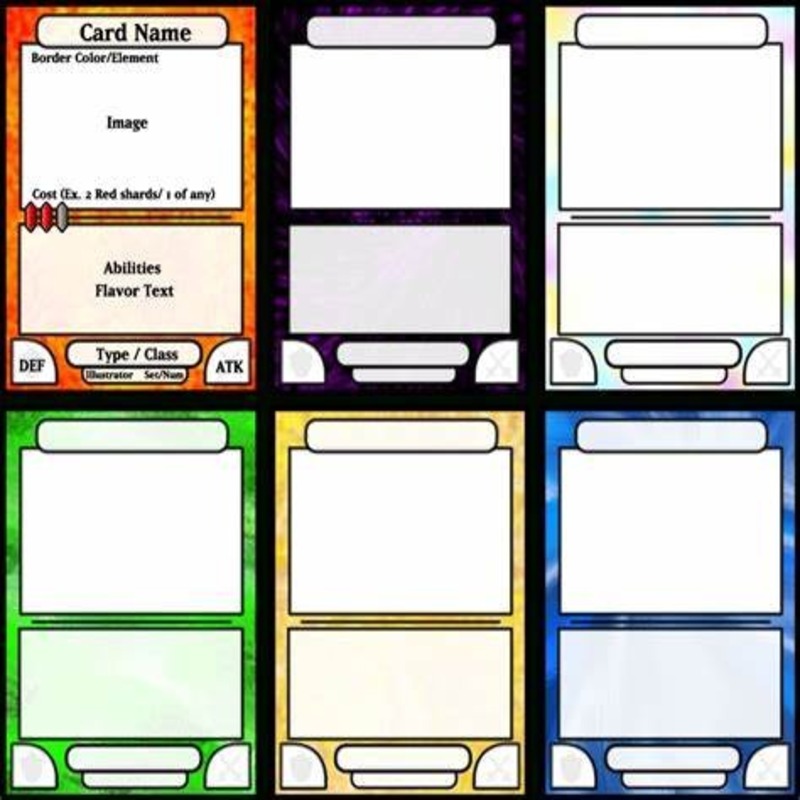 Board game card template