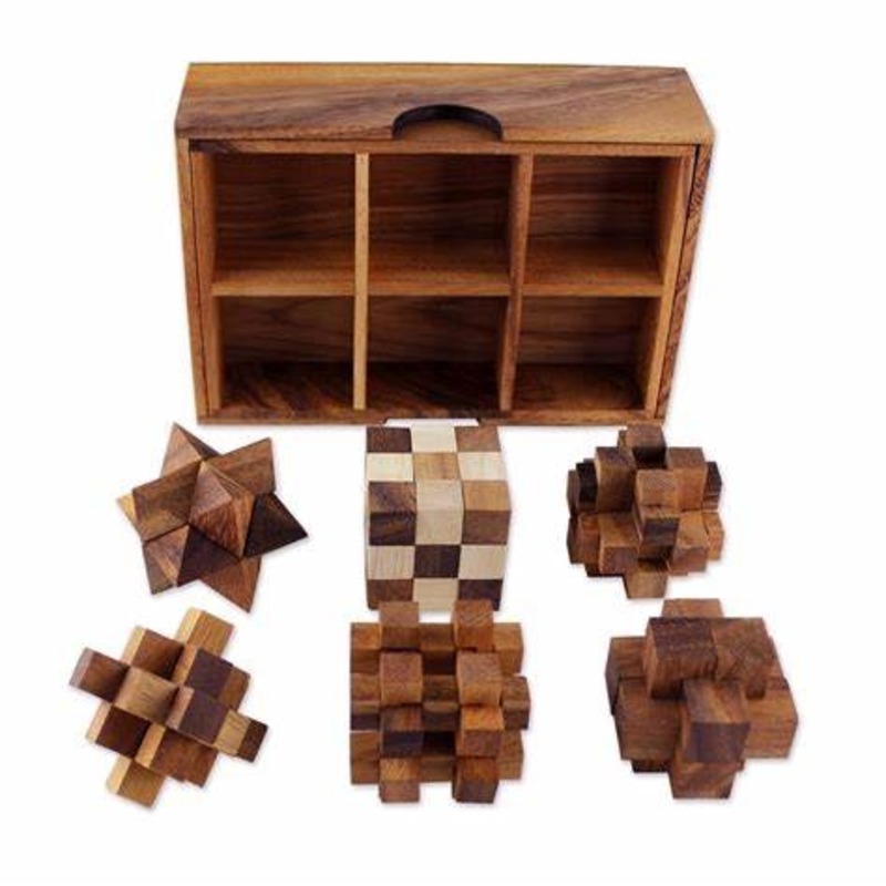 Wood puzzle block