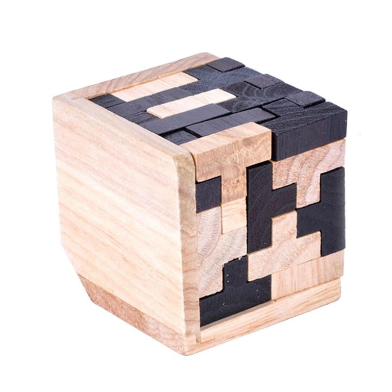 Wood puzzle block